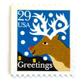 ""Reindeer" Postage Stamps | Contemporary Christmas Series | Unused USPS Postage 29c | Pack of 10" - Postage Stamps in blue by Heritage Post House