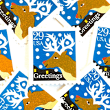 ""Reindeer" Postage Stamps | Contemporary Christmas Series | Unused USPS Postage 29c | Pack of 10" - Postage Stamps in blue by Heritage Post House