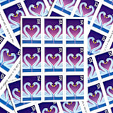 "Love Swans Postage Stamps | Love Series | Purple Background | Heart | Wedding Stamps | Valentine | Vintage Unused USPS Postage 32c | Pack of 10" - Postage Stamps in purple by Heritage Post House