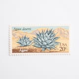 "20 Cent Agave Cactus Postage Stamps // Set of 10 // UNUSED postage stamps" - Postage Stamps in blue by Flourish Fine Writing