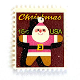 ""Santa Ornament" Postage Stamps | Contemporary Christmas Series | Unused USPS Postage 15c | Pack of 20" - Postage Stamps in red by Heritage Post House
