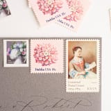 "Pink and Purple Floral Postage Set // Set of 5 // $1.06 in postage" - Postage Stamps in pink by Flourish Fine Writing