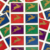 ""Jumping Reindeer" Postage Stamps | Contemporary Christmas Series | Unused USPS Postage 33c | Pack of 20" - Postage Stamps in multicolorassorted-colors by Heritage Post House