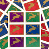 ""Jumping Reindeer" Postage Stamps | Contemporary Christmas Series | Unused USPS Postage 33c | Pack of 20" - Postage Stamps in multicolorassorted-colors by Heritage Post House