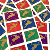 ""Jumping Reindeer" Postage Stamps | Contemporary Christmas Series | Unused USPS Postage 33c | Pack of 20" - Postage Stamps in multicolorassorted-colors by Heritage Post House
