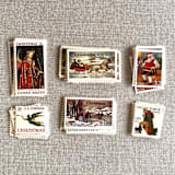 "Christmas Dark Vintage Postage, 10 Sets" - Postage Stamps in multicolor by Jennifer Kramer