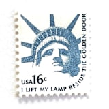 ""Statue of Liberty" Postage Stamps | Americana Series | Unused USPS Postage 16c | Pack of 20" - Postage Stamps in blue by Heritage Post House
