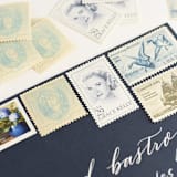 "Blue Hydrangea and Grace Kelly Postage Stamp Set  // Set of 5 // $1.52 in postage" - Postage Stamps in blue by Flourish Fine Writing