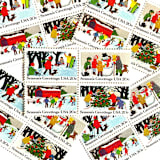 ""Season's Greetings" Set of 4 Postage Stamps | Contemporary Christmas Series | Unused USPS Postage 20c each stamp/80c total per set | Pack of 10 Sets" - Postage Stamps in multicolor by Heritage Post House
