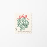 "5 Cent Christmas Mistletoe Stamps // Set of 10 // UNUSED Vintage Stamps" - Postage Stamps in green by Flourish Fine Writing