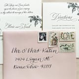 "$1.20 . Blush vintage postage stamp pack . Set of 5" - Postage Stamps in pink by Kristen Melchor