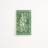 "3 Cent Gardening Postage Stamp // Set of 10 // UNUSED vintage postage" - Postage Stamps in green by Flourish Fine Writing