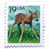 ""Fawn" Postage Stamps | Christmas Holidays | Flora and Fauna Series | Unused USPS Postage 19c | Pack of 20" - Postage Stamps in green by Heritage Post House