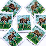 ""Fawn" Postage Stamps | Christmas Holidays | Flora and Fauna Series | Unused USPS Postage 19c | Pack of 20" - Postage Stamps in green by Heritage Post House