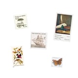 "Neutral and Brown Butterfly and Ships Postage Set // $1.205 // Set of 5" - Postage Stamps in brown by Flourish Fine Writing