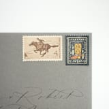 "4 Cent Pony Express Postage Stamps // set of 10 // UNUSED vintage stamps" - Postage Stamps in brown by Flourish Fine Writing