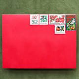 "Christmas Poinsettia Postage Collection" - Postage Stamps in multicolorassorted-colors by Little Postage House