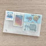 "68 cents . Balloon vintage postage stamps . Set of 5" - Postage Stamps in multicolorassorted-colors by Kristen Melchor