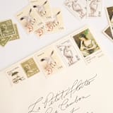 "Vintage English Garden Postage Set // Set of 5 // $.91.5 in postage" - Postage Stamps in green by Flourish Fine Writing