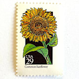 "Common Sunflower Postage Stamps | American Wildflower Series | Yellow Flower | Botanical | Vintage Unused USPS Postage 29c | Pack of 10" - Postage Stamps in yellow by Heritage Post House