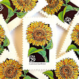 "Common Sunflower Postage Stamps | American Wildflower Series | Yellow Flower | Botanical | Vintage Unused USPS Postage 29c | Pack of 10" - Postage Stamps in yellow by Heritage Post House