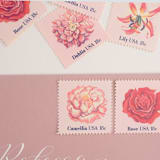 "18 Cent Lily Flower Postage Stamps // Set of 10 // Vintage Postage" - Postage Stamps in pink by Flourish Fine Writing