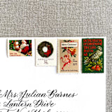 "Christmas Green Wreath Vintage Postage, 10 Sets" - Postage Stamps in green by Jennifer Kramer