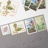 "Golden State Postage Set // Set of 5 // $.78 in postage per set" - Postage Stamps in green by Flourish Fine Writing