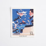 "34 Cent American Illustrator Coles Phillips Postage Stamps // Set of 10 // UNUSED Vintage Stamps" - Postage Stamps in blue by Flourish Fine Writing