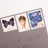 "34 Cent American Illustrator Coles Phillips Postage Stamps // Set of 10 // UNUSED Vintage Stamps" - Postage Stamps in blue by Flourish Fine Writing