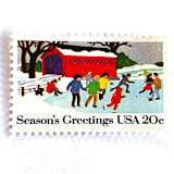 ""Ice Skating" Postage Stamps | Contemporary Christmas Series | Unused USPS Postage 20c | Pack of 10" - Postage Stamps in multicolor by Heritage Post House