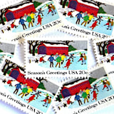 ""Ice Skating" Postage Stamps | Contemporary Christmas Series | Unused USPS Postage 20c | Pack of 10" - Postage Stamps in multicolor by Heritage Post House