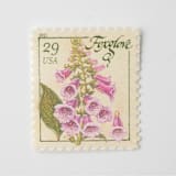 "29 Cent Foxglove Postage Stamps // Set of 5 // UNUSED Vintage Stamps" - Postage Stamps in pink by Flourish Fine Writing