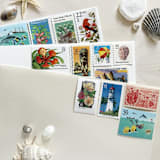 "78 cent . Hawaii vintage postage stamp variety pack . Set of 5" - Postage Stamps in multicolorassorted-colors by Kristen Melchor