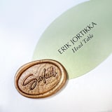 "Salud Wax Seal Sticker Dinner Menu Seal, Cheers Wax Stamp Sticker" - Wax Seals in gold by Eva Tadros