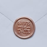 "Customizable Color Save the Date Self-adhesive Wax Seals in Print, Set of 5" - Wax Seals in gold by MC silverlinings