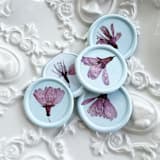 "Cherry Blossom Wax Seal in Mist Blue | Pack of 10" - Wax Seals in pink by Caitlin Home
