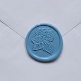 "Customizable Color Hydrangea Self-adhesive Wax Seals, Set of 5" - Wax Seals in gold by MC silverlinings