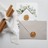 "Customizable Color Hydrangea Self-adhesive Wax Seals, Set of 5" - Wax Seals in gold by MC silverlinings