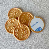 "Yellow Gold floral pattern 3D wax seal stickers | Set of 10" - Wax Seals in gold by Maria Ferrer G.