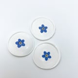 "Pressed Flower White Wax Seal Blue Forget Me Not Flowers Set Of 6" - Wax Seals in white by Christine OMalley