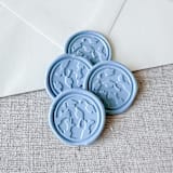 "Dusty Blue graduation wax seal - Graduation cap throw | Set of 10" - Wax Seals in blue by Maria Ferrer G.