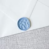 "Dusty Blue graduation wax seal - Graduation cap throw | Set of 10" - Wax Seals in blue by Maria Ferrer G.