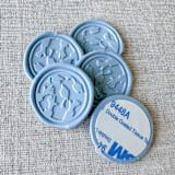 "Dusty Blue graduation wax seal - Graduation cap throw | Set of 10" - Wax Seals in blue by Maria Ferrer G.