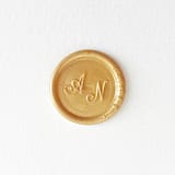 "Custom Color and Initials Self Adhesive Wax Seal Sticker | Set of 10" - Wax Seals in gold by Self Stationery