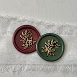 "Custom Olive Branch Wax Seals with Gold Accent (set of 10)" - Wax Seals in multicolorassorted-colors by Vee