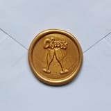 "Customizable Color Cheers Celebration Self-Adhesive Wax Seals, Set of 5" - Wax Seals in gold by MC silverlinings