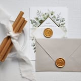 "Customizable Color Cheers Celebration Self-Adhesive Wax Seals, Set of 5" - Wax Seals in gold by MC silverlinings