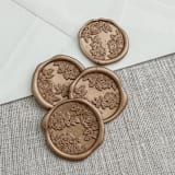 "Antique gold roses wax seal stickers | Set of 10" - Wax Seals in gold by Maria Ferrer G.