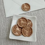 "Antique gold roses wax seal stickers | Set of 10" - Wax Seals in gold by Maria Ferrer G.